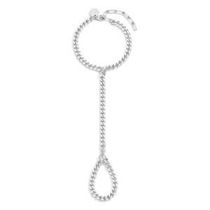 NEW EKLEXIC women's micro link curb hand chain in silver